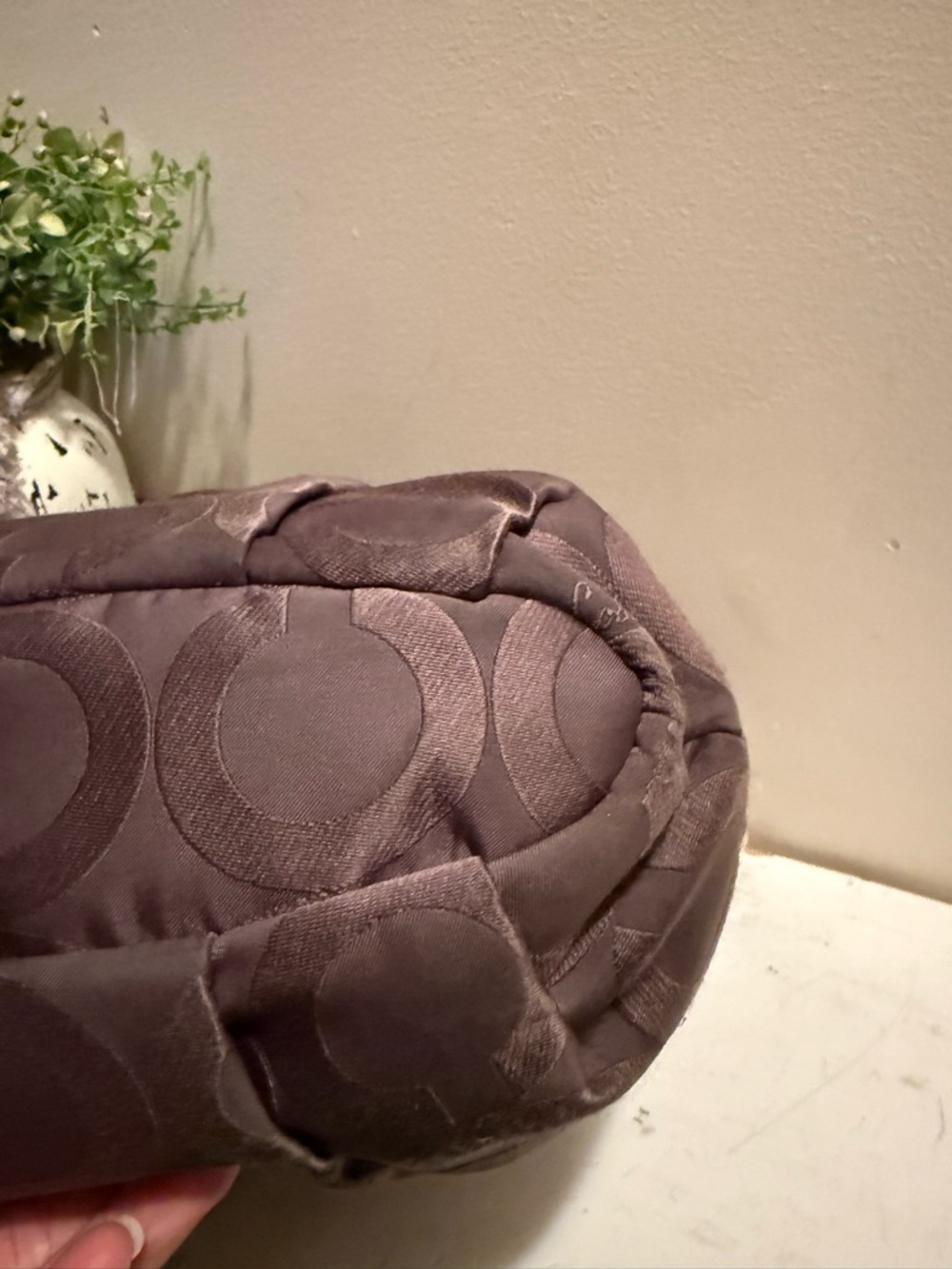 Coach Op Art Madison Lindsey Large Gray Handbag Satchel Tote $358 - Picture 7 of 12